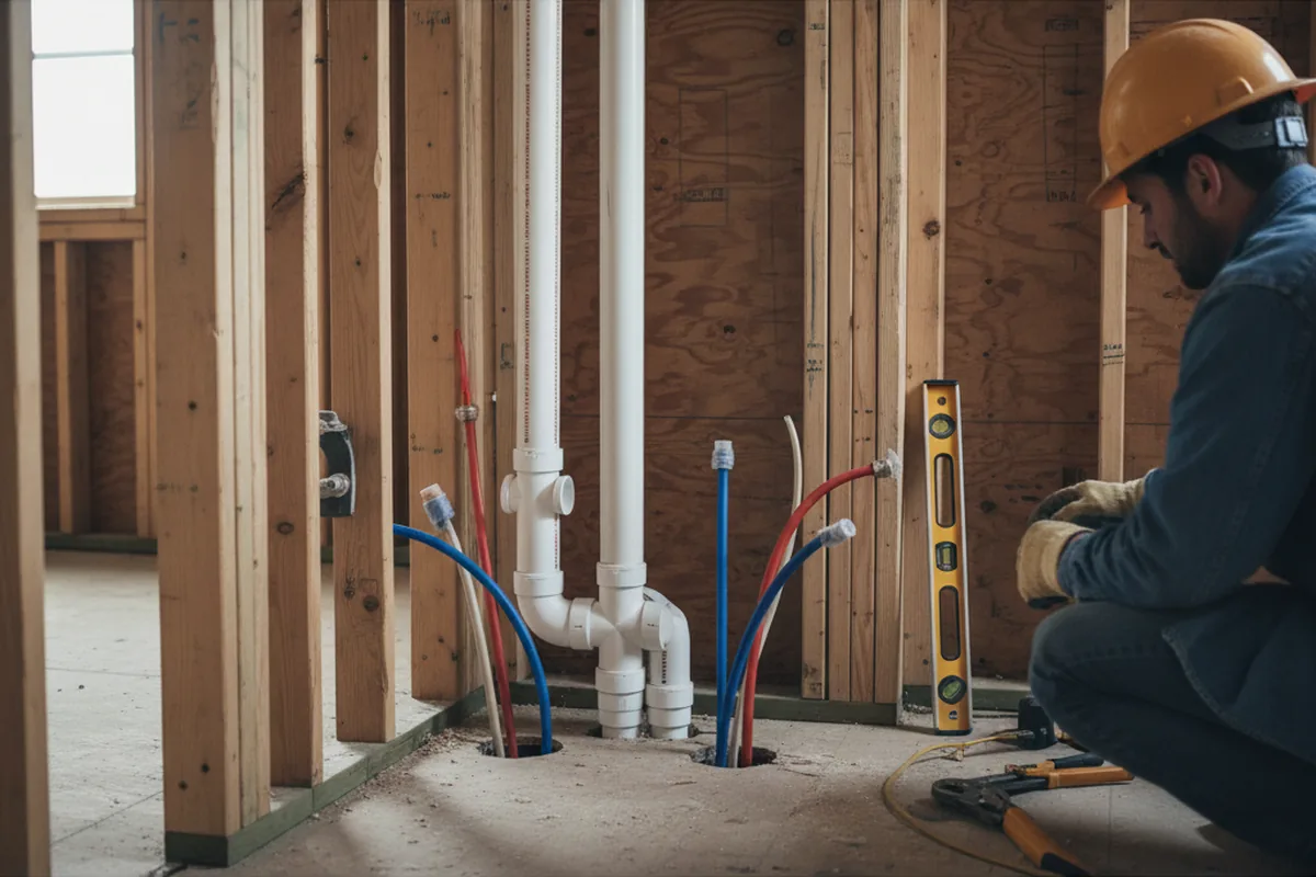 Drain and supply rough-in during Leak Detection in Saint George